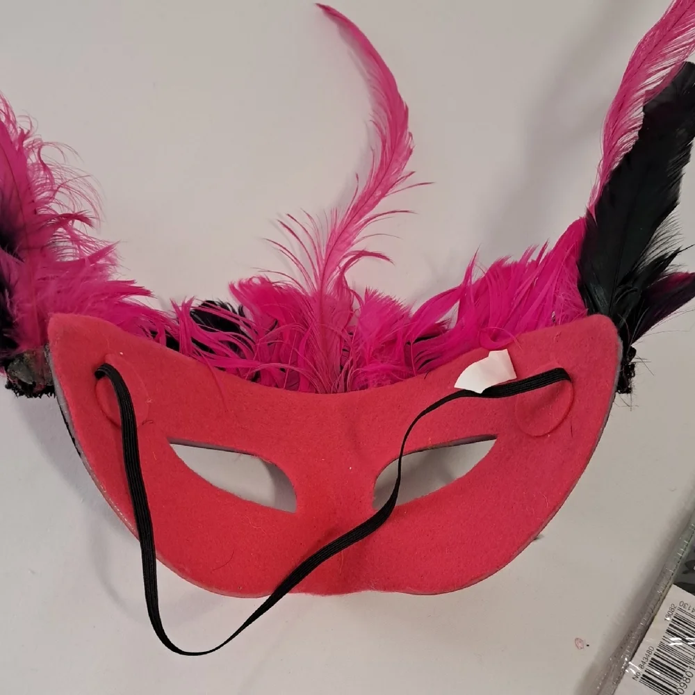 Rainbow Vibrant Feathered Party Mask with Jewel Accents Bundle